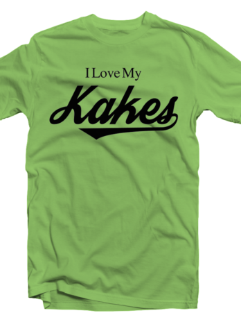 I Love My Kakes Lime Green Black Letters